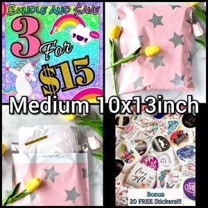 Poly Mailers 10x13" silver star